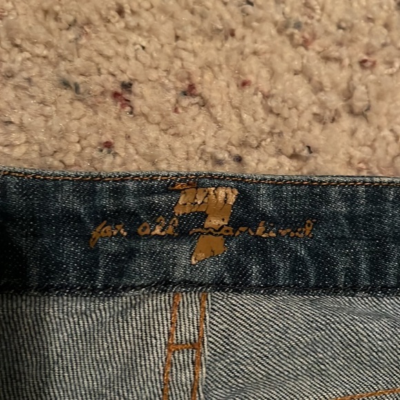 Vintage 7 for all mankind A-Pocket Rhinestone Crystal pocket capris crop size 29 - Picture 5 of 7